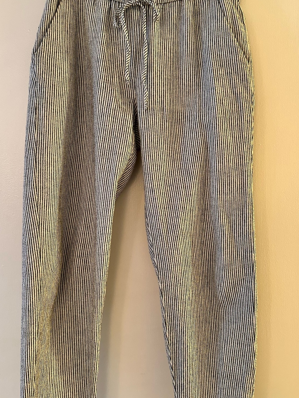 J. Crew Women’s Navy and White Striped Cropped Pants